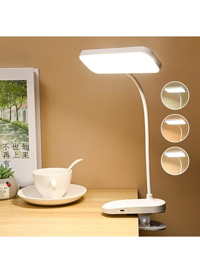 Arabest 3 Modes Touch Dimming USB Dimming Clip Table Lamp Student Dormitory Learning Study Table Light Bedside Flexo Lamps，800mAh，Rechargeable desk lamp - Image 1